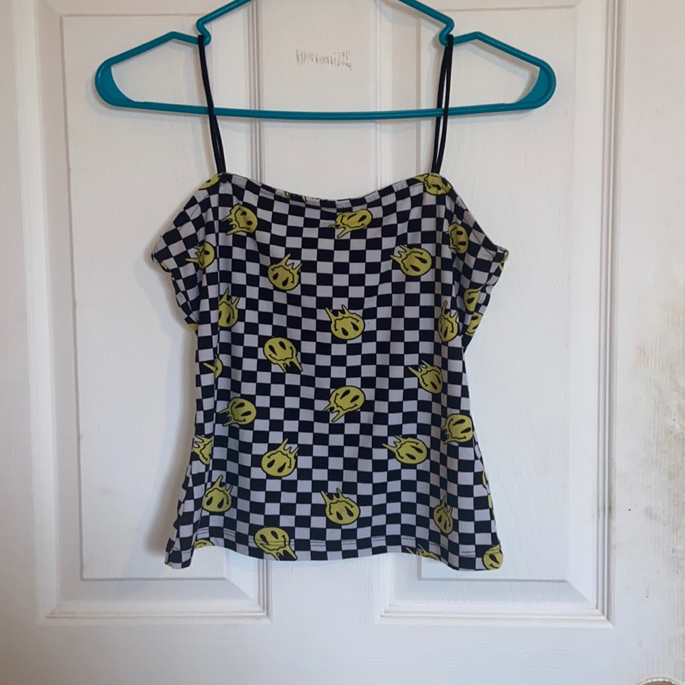Checkered smiley Tank top